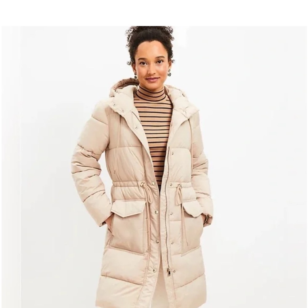 LOFT Cream Puffer Jacket